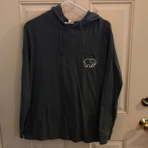 Ivory Ella long sleeve hoodie cotton shirt.